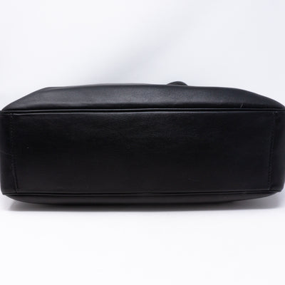 Crossbody Canvas Strap Bag Black Leather