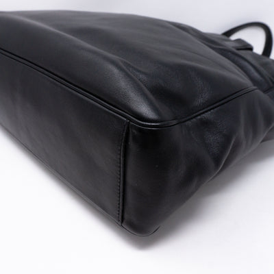 Crossbody Canvas Strap Bag Black Leather