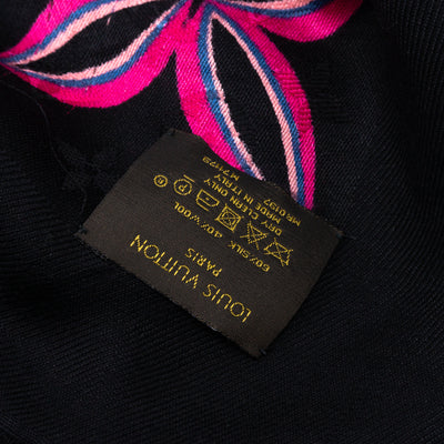 Monogram Shawl Flowergram Black
