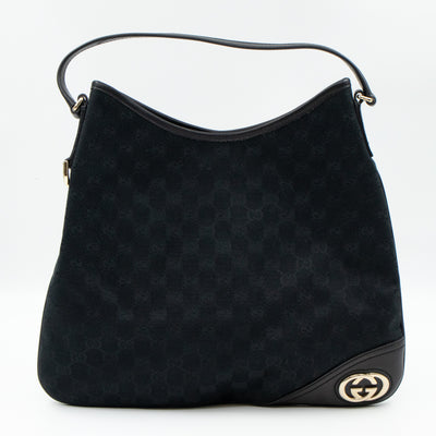Britt Medium Hobo Black Canvas