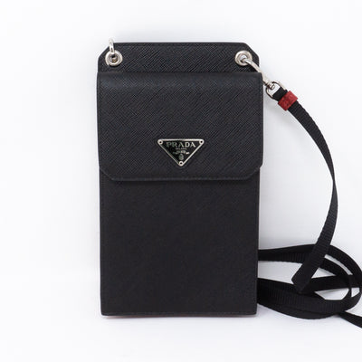 Smartphone Case Black Saffiano Leather
