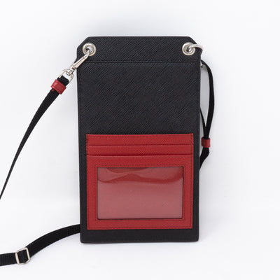 Smartphone Case Black Saffiano Leather