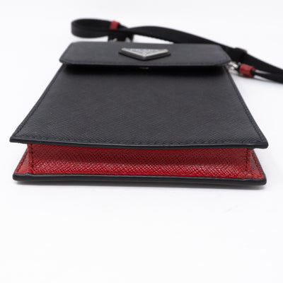 Smartphone Case Black Saffiano Leather