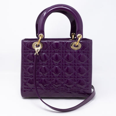 Lady Dior Medium Purple Patent Leather