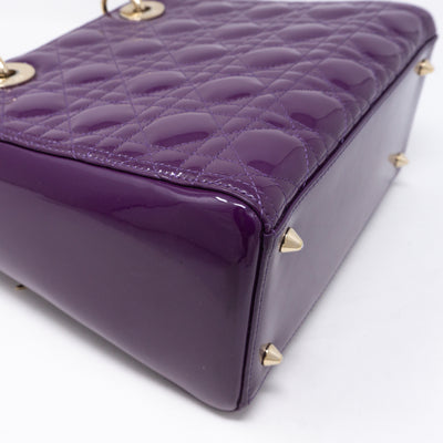 Lady Dior Medium Purple Patent Leather