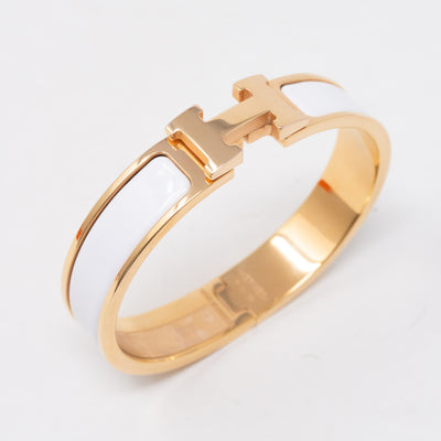 Clic H Bracelet Narrow White Rose Gold