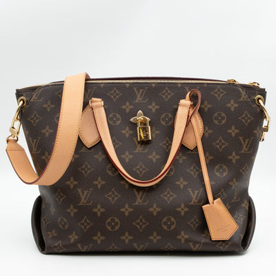 Flower Zipped Tote MM Monogram Beige