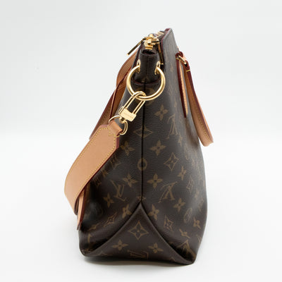 Flower Zipped Tote MM Monogram Beige