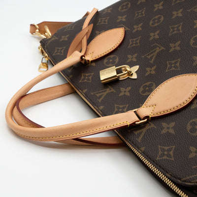 Flower Zipped Tote MM Monogram Beige