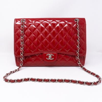 Classic Single Flap Maxi Red Patent Leather