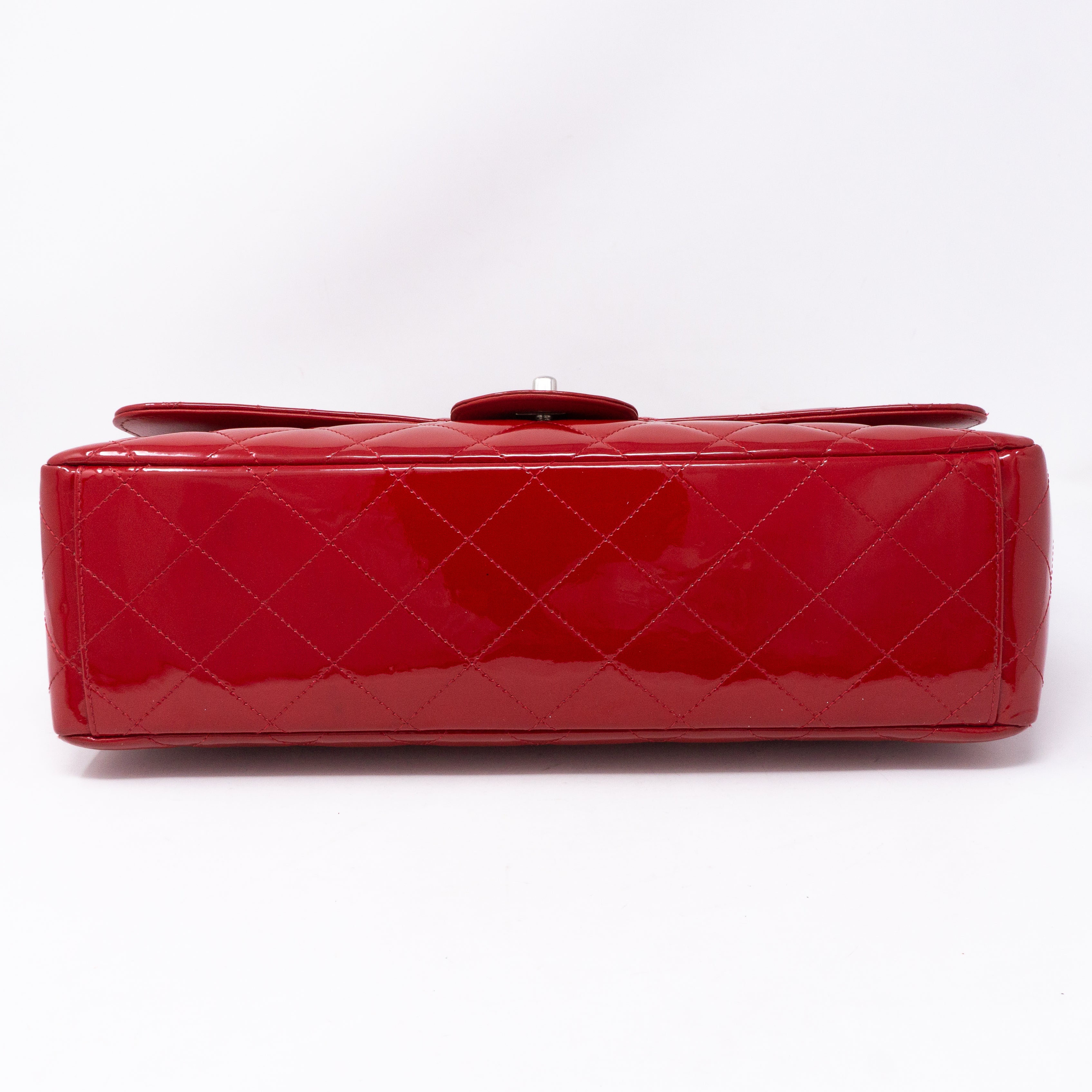 Classic Single Flap Maxi Red Patent Leather