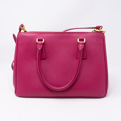 Galleria Small Double Zip Pink Saffiano