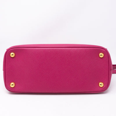 Galleria Small Double Zip Pink Saffiano