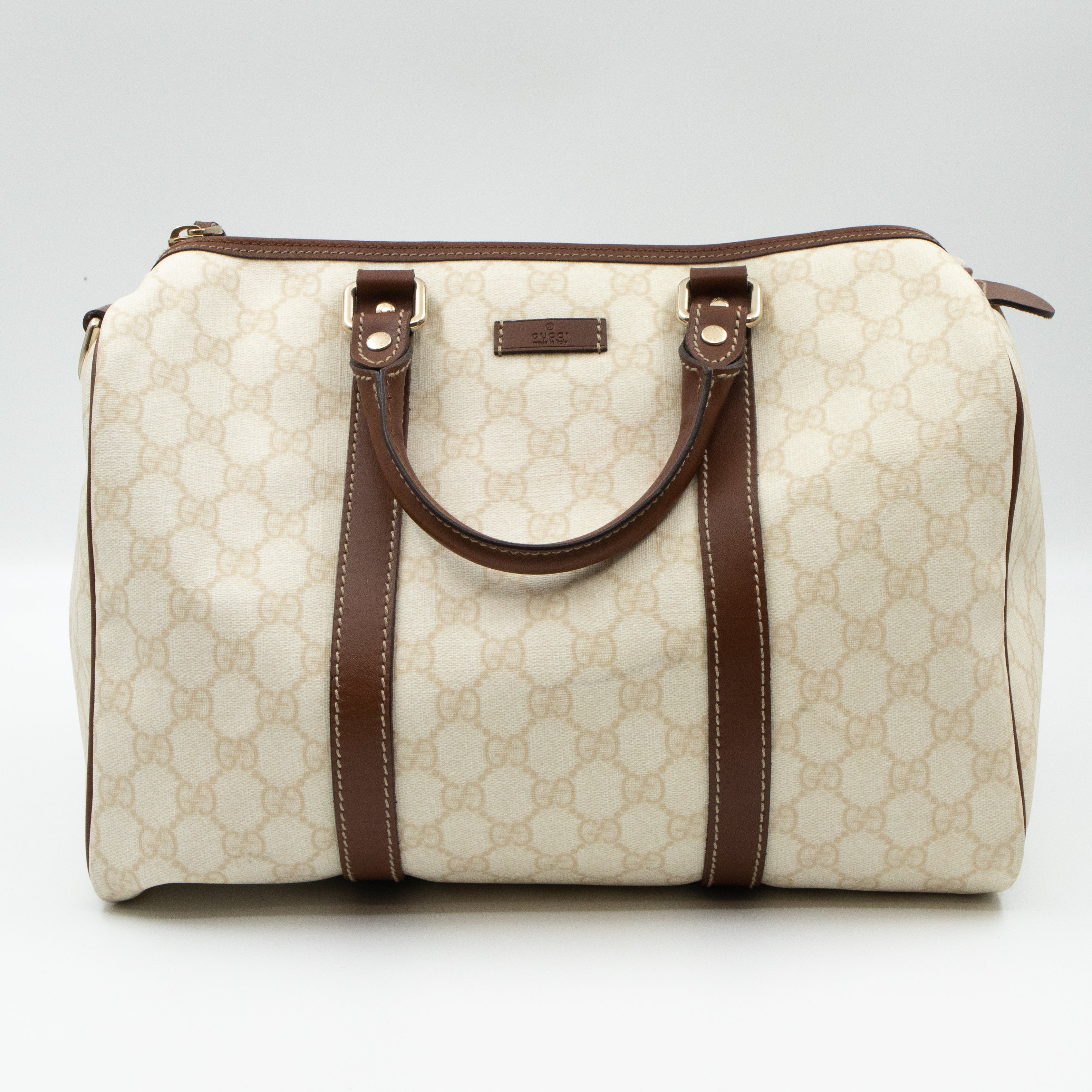 Joy Boston White Canvas Bag