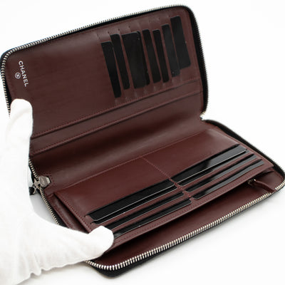 Organizer Wallet Black Lambskin Leather