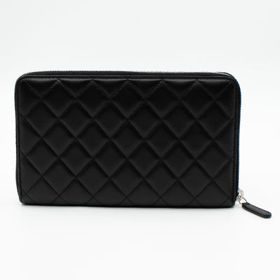 Organizer Wallet Black Lambskin Leather