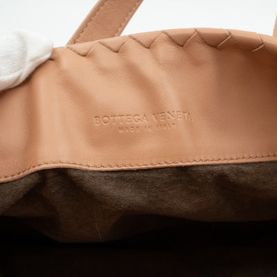 Intrecciato Two Way Shoulder Bag Beige Leather
