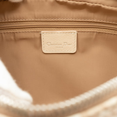 Shoulder Bag Embroidered Flowers Beige Monogram