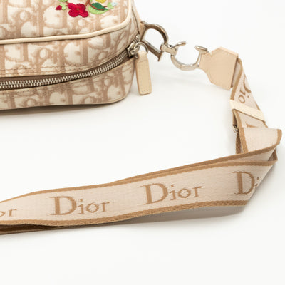 Shoulder Bag Embroidered Flowers Beige Monogram