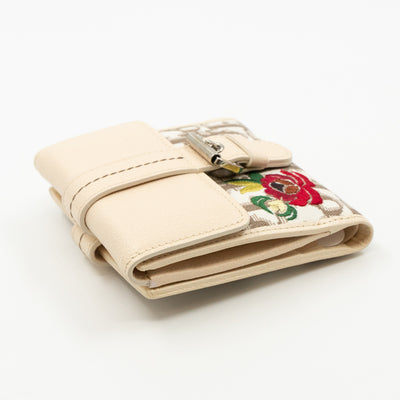 Wallet Embroidered Flowers Beige Monogram