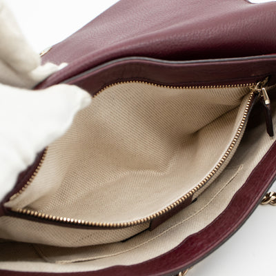 Soho Flap Chain Bag Burgundy Leather