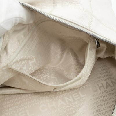 Boston Bag Quilted White Leather