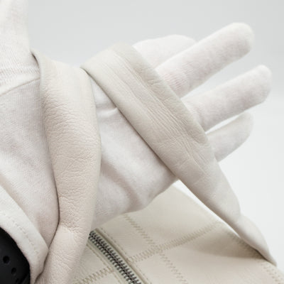 Boston Bag Quilted White Leather