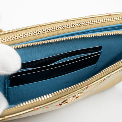 Clutch On Chain Metallic Leather Gold