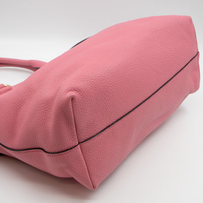 Large Shopping Tote Pink Leather