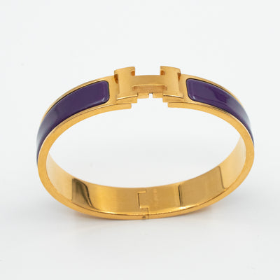 Clic H Bracelet Narrow Purple Gold