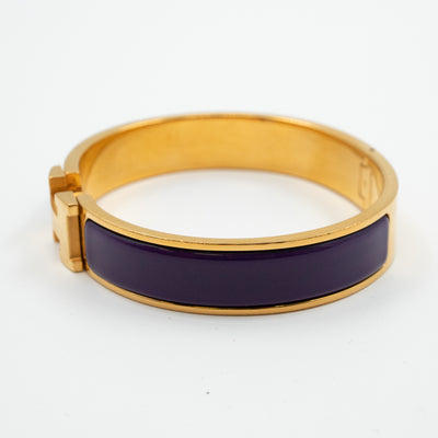 Clic H Bracelet Narrow Purple Gold