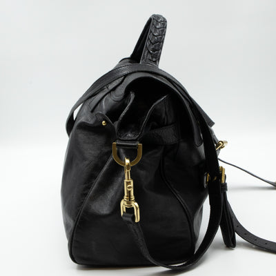 Alexa Oversized Black Leather