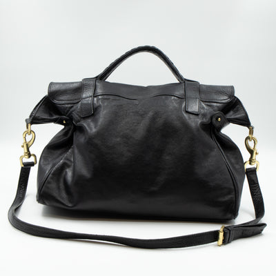 Alexa Oversized Black Leather