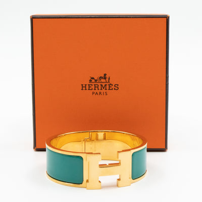 Clic Clac H Bracelet Medium Green Gold
