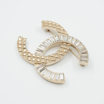 CC Brooch Crystal Light Gold