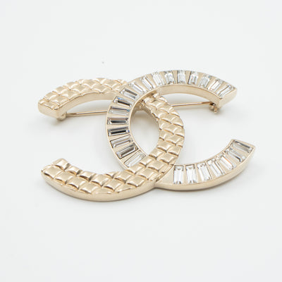 CC Brooch Crystal Light Gold