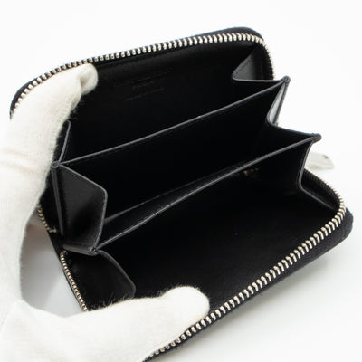 Zip Around Coin Purse Black Leather