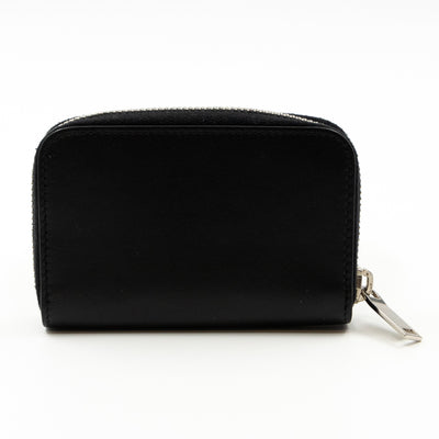 Zip Around Coin Purse Black Leather