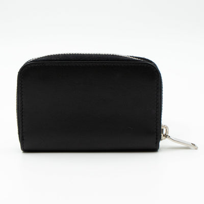 Zip Around Coin Purse Black Leather