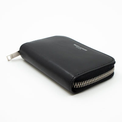 Zip Around Coin Purse Black Leather