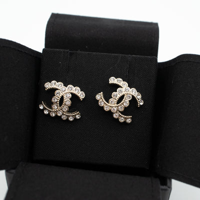 CC Crystal Earrings Light Gold