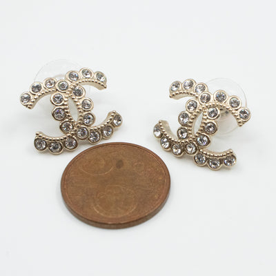 CC Crystal Earrings Light Gold