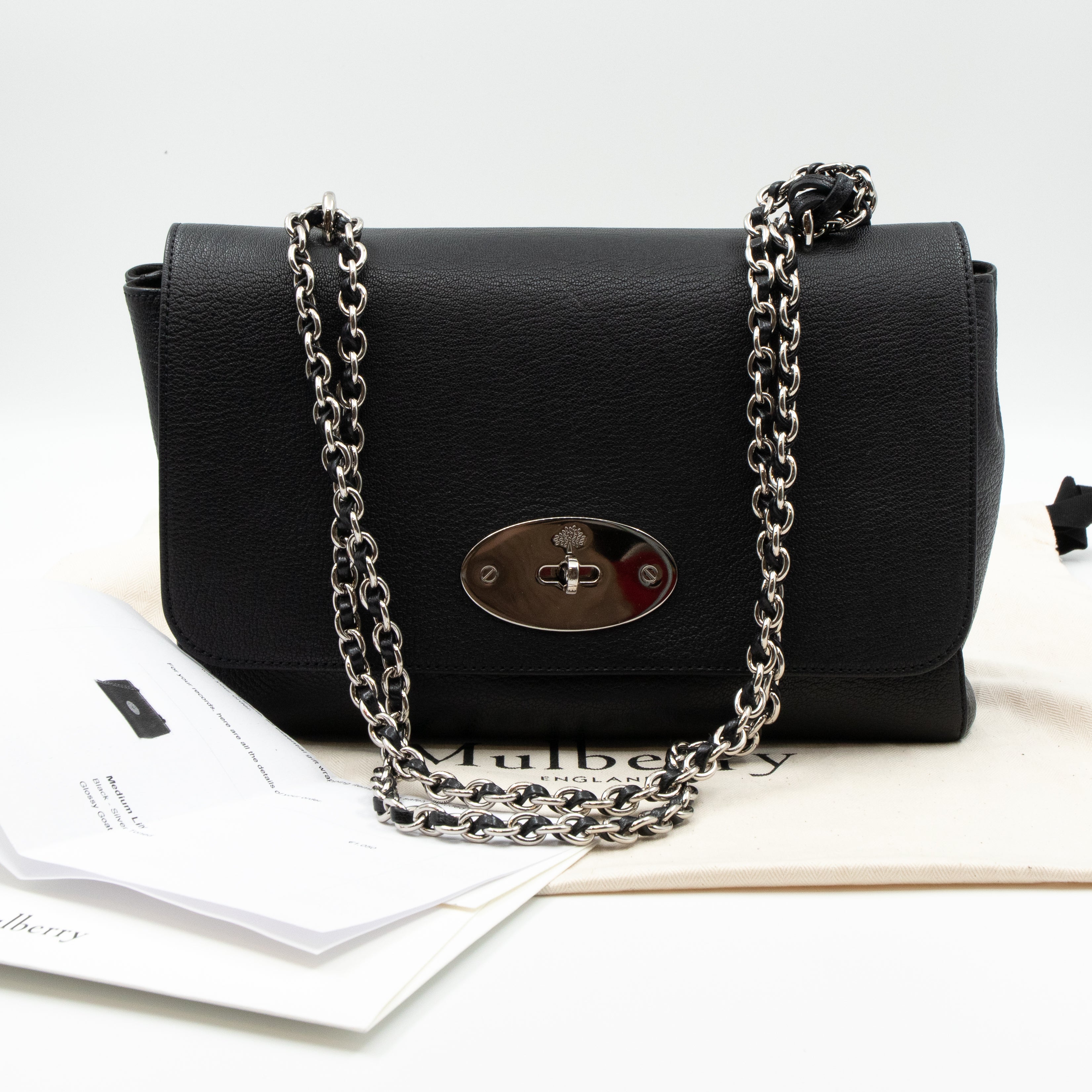 Lily Medium Black Leather
