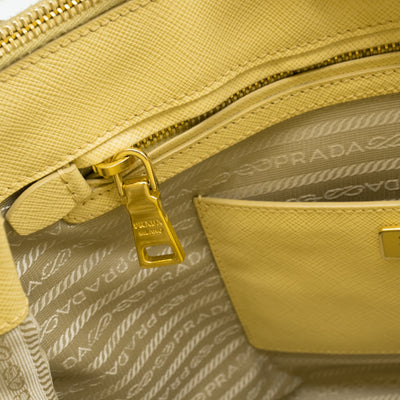 Galleria Large Double Zip Yellow Saffiano