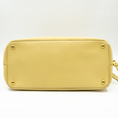 Galleria Large Double Zip Yellow Saffiano