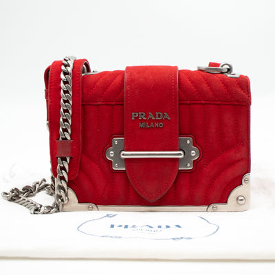 Cahier Red Suede Bag