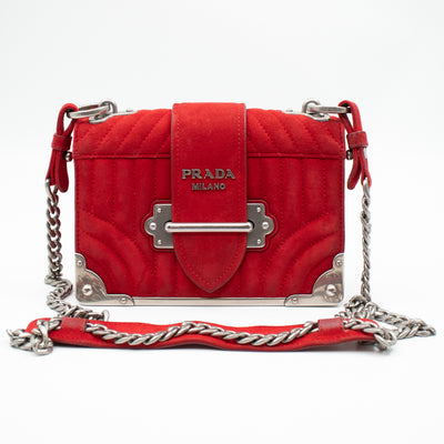 Cahier Red Suede Bag