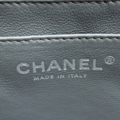 Classic Single Flap Jumbo Green Gray Patent Leather