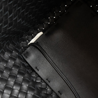 Intrecciato Cabat Tote Large Black Leather