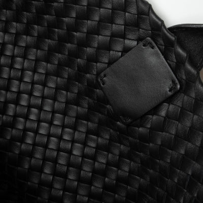 Intrecciato Cabat Tote Large Black Leather